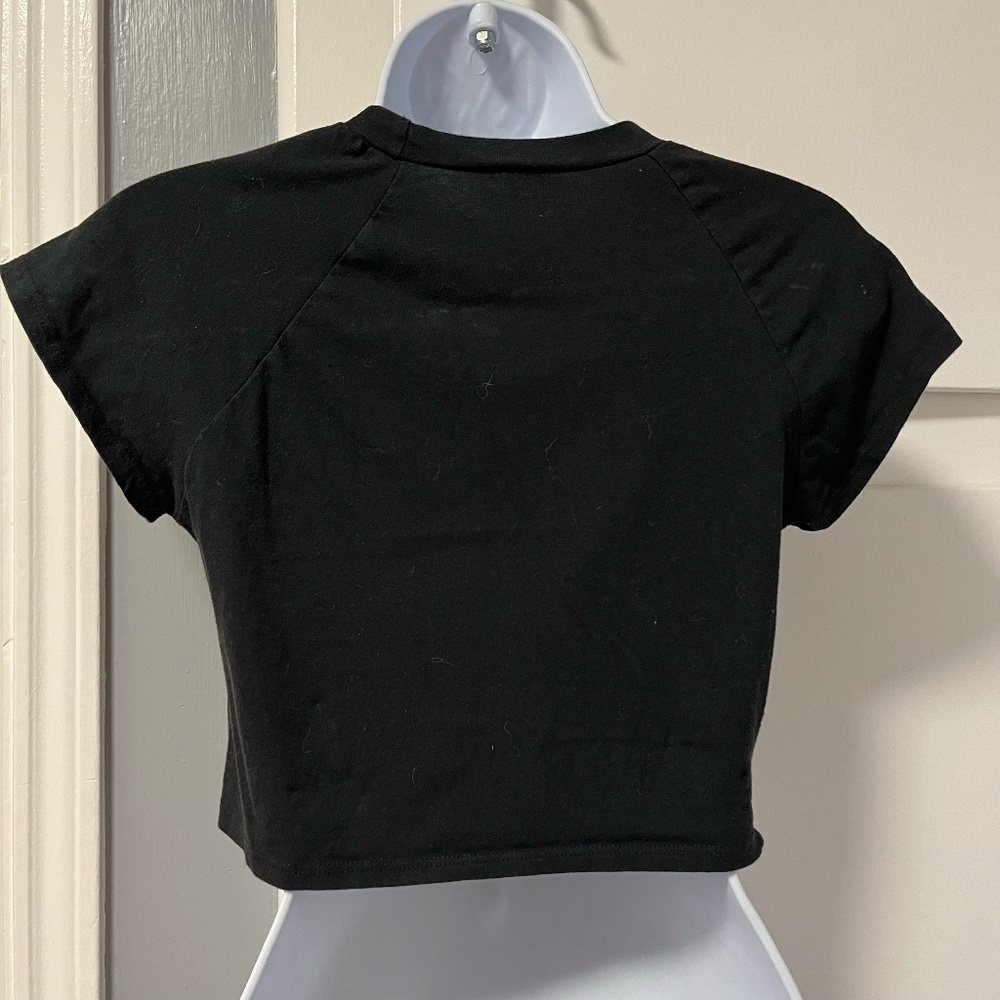 Black Graphic Top with Safety Pins - Picture 8 of 8